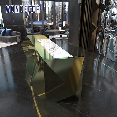 135cm Luxury Reception Desk Hotel Front Desk Large Fish Stainless Steel ...
