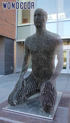 Customized Outdoor Metal Decoration Sliced Man Stainless Steel Sculpture