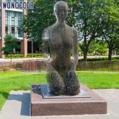 Customized Outdoor Metal Decoration Sliced Man Stainless Steel Sculpture