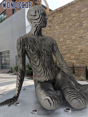 Customized Outdoor Metal Decoration Sliced Man Stainless Steel Sculpture