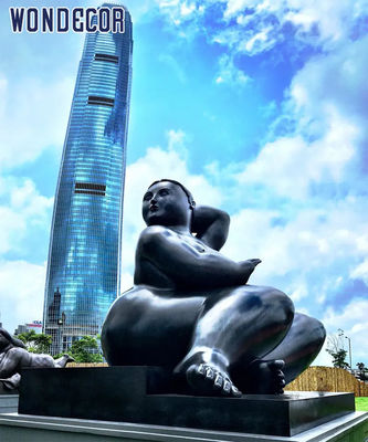 Fat Woman Bronze Statues Sculpture 210cm For Garden Decoration