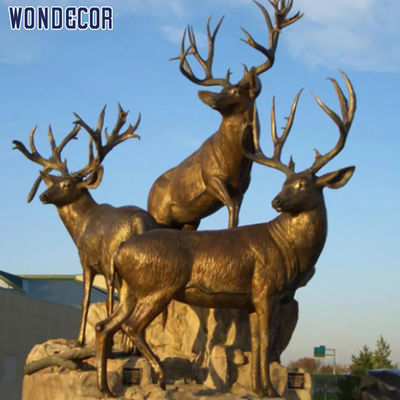 WONDERS Animal Bronze Sculpture Life Size Bronze Deer Statue