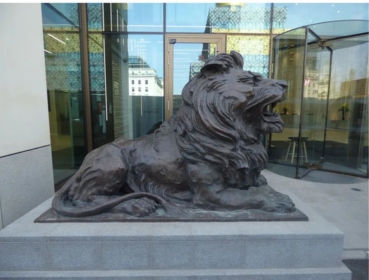 Outdoor  Life Size Lion Bronze Statue Bronze Lion Sculpture 110cm