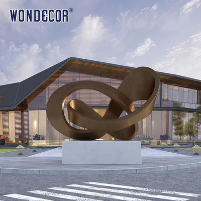 Antique Bronze Corten Steel Sculpture Decorative Abstract Landscape