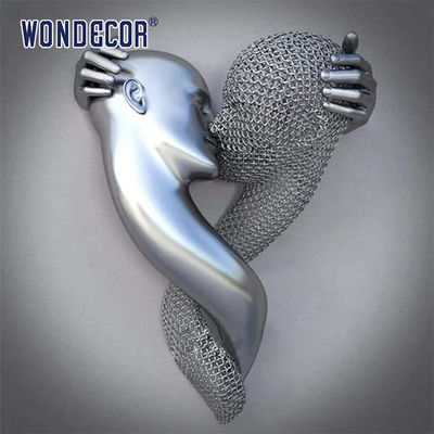 Love Concept Metal Wall Art Sculpture hug shape For Interor Decor