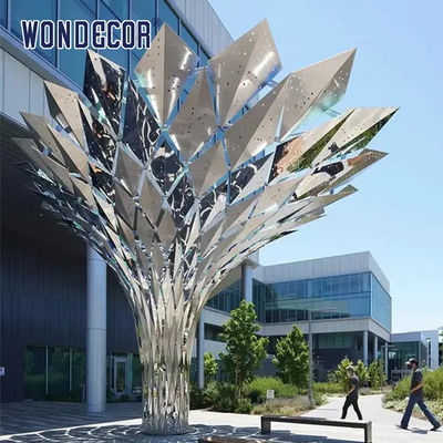 Geometric Mirror Metal Garden Statues Outdoor Stainless Steel