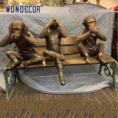 Custom Life size bronze three wise monkeys statues for garden decoration