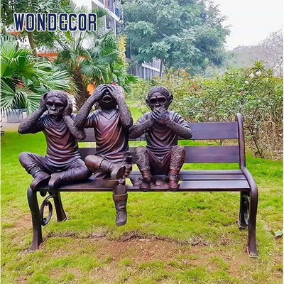 Custom Life size bronze three wise monkeys statues for garden decoration