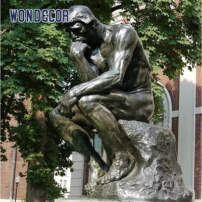 Outdoor garden decoration, life-size art casting, thinker bronze carving