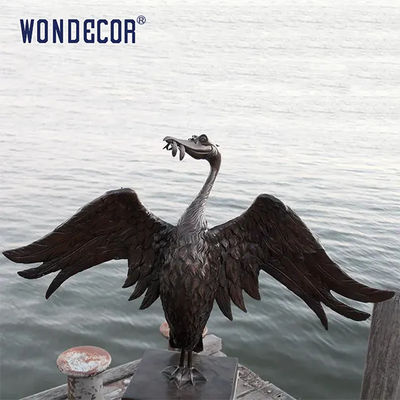 Casting bronze large pelican outdoor statue garden decoration