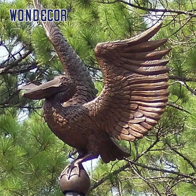 Outdoor Garden Water Fountain Sculpture Bronze Animal Pelican Decoration