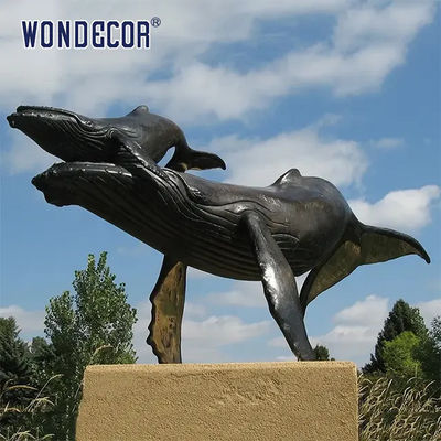 Outdoor square decoration large metal animal bronze whale sculpture