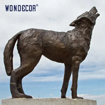 Wild forest outdoor garden decor weather resist metal casting wolf sculpture
