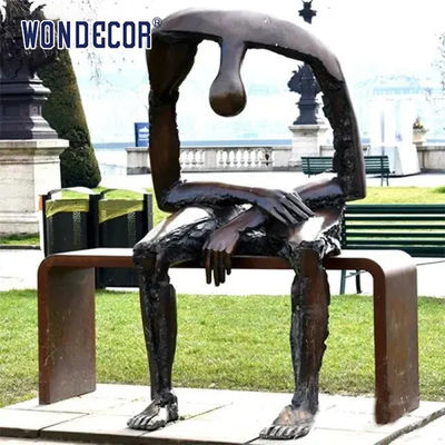 Sad Person Carving Bronze Garden Sculptures Timeless