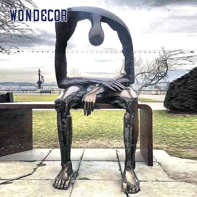 Sad Person Carving Bronze Garden Sculptures Timeless