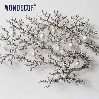 Weather Resistance Contemporary Metal Wall Sculptures Art Coral Pearl