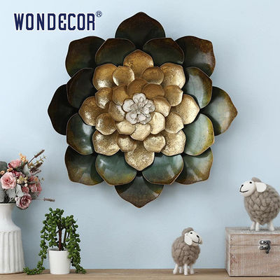 3D Blooming Flower Metal Wall Art Sculpture Decoration Copper