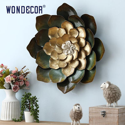 3D Blooming Flower Metal Wall Art Sculpture Decoration Copper