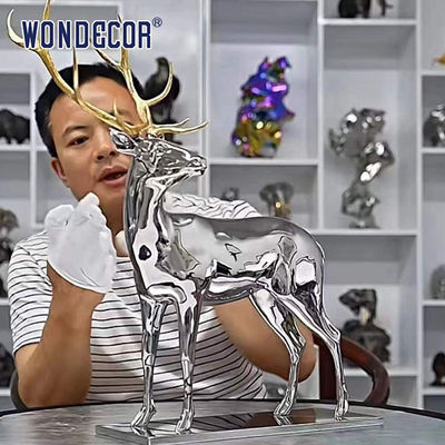 Heavy Weight Stainless Steel Animal Sculpture Customized Cast Metal Art 3D