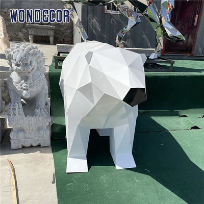 Outdoor Forged Sculpture Stainless Steel Geometry Polar Bear