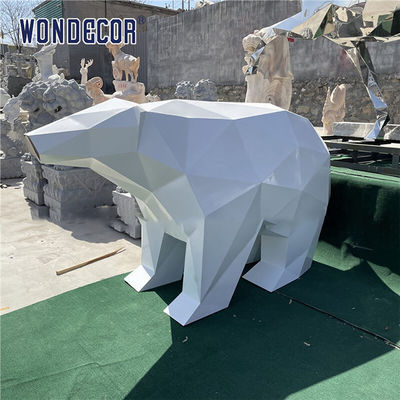 Outdoor Forged Sculpture Stainless Steel Geometry Polar Bear