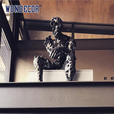 Outdoor Garden Metal Art Decoration Abstract Sitting Man Bronze Sculpture