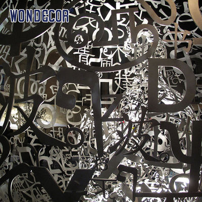 Outdoor large metal art letter hollow ball stainless steel sculpture