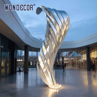 Outdoor Large Modern Mirror Metal Ribbon Art Stainless Steel Sculpture