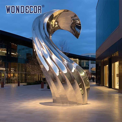 Outdoor Large Modern Mirror Metal Ribbon Art Stainless Steel Sculpture