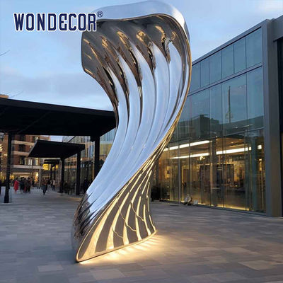 Outdoor Large Modern Mirror Metal Ribbon Art Stainless Steel Sculpture