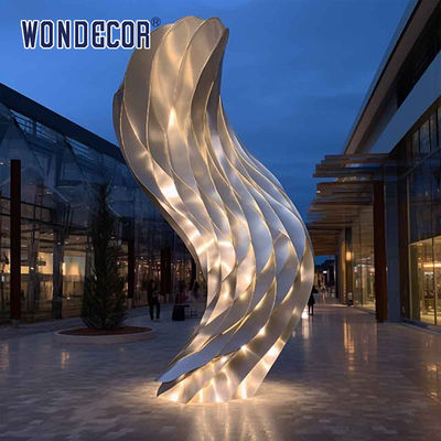 Outdoor Large Modern Mirror Metal Ribbon Art Stainless Steel Sculpture