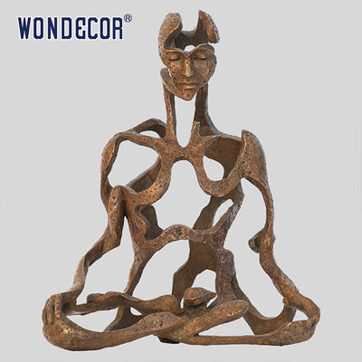 Large Sculpture With Cross Legged Hollow Buddha Statue And Copper Sculpture