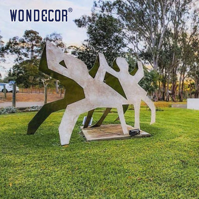 Outdoor Garden Metal Art Forging Geometry Friends Stainless Steel Sculpture