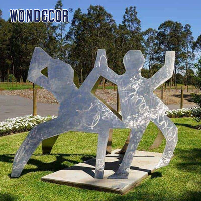 Outdoor Garden Metal Art Forging Geometry Friends Stainless Steel Sculpture