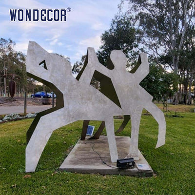 Outdoor Garden Metal Art Forging Geometry Friends Stainless Steel Sculpture