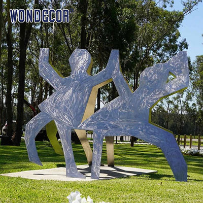 Outdoor Garden Metal Art Forging Geometry Friends Stainless Steel Sculpture
