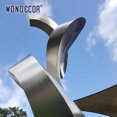 Outdoor Square Metal Art Forged Geometric Shaped Stainless Steel Sculpture