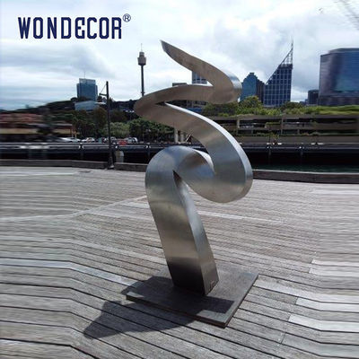 Outdoor Square Metal Art Forged Geometric Shaped Stainless Steel Sculpture