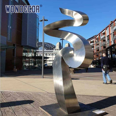 Outdoor Square Metal Art Forged Geometric Shaped Stainless Steel Sculpture