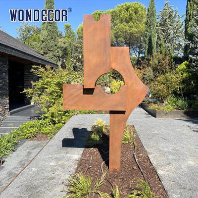 Modern outdoor garden large geometric weather resistant steel sculpture