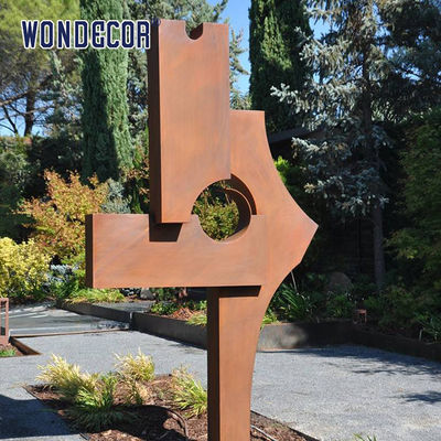 Modern outdoor garden large geometric weather resistant steel sculpture