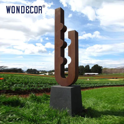 Outdoor Garden Metal Art U-shaped Geometry Weather resistant Steel Sculpture
