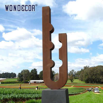 Outdoor Garden Metal Art U-shaped Geometry Weather resistant Steel Sculpture