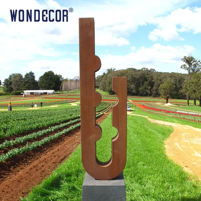 Outdoor Garden Metal Art U-shaped Geometry Weather resistant Steel Sculpture