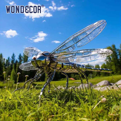 Large Outdoor Park Metal Art Abstract Insect Dragonfly Stainless Steel Sculpture