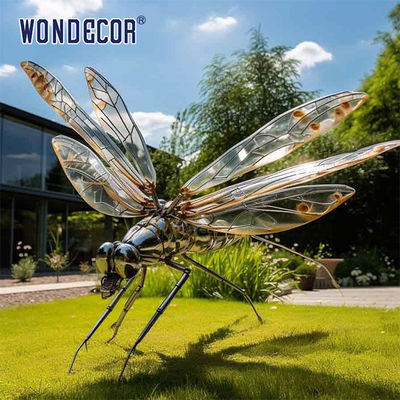 Large Outdoor Park Metal Art Abstract Insect Dragonfly Stainless Steel Sculpture