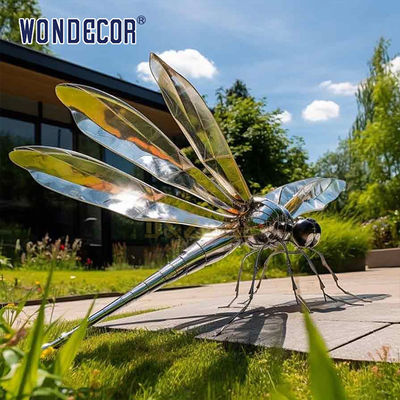 Large Outdoor Park Metal Art Abstract Insect Dragonfly Stainless Steel Sculpture