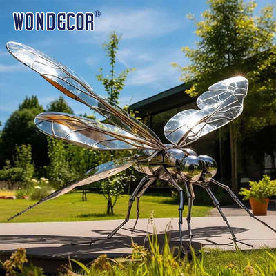 Large Outdoor Park Metal Art Abstract Insect Dragonfly Stainless Steel Sculpture