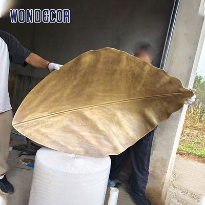 Modern Large Outdoor Abstract Metal Leaf Copper Sculpture