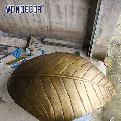 Modern Large Outdoor Abstract Metal Leaf Copper Sculpture